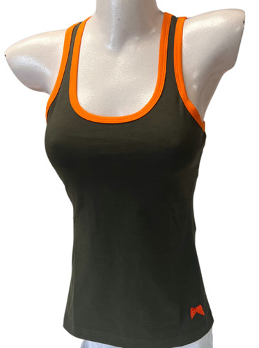 90 Degree By Reflex Womens Seamless Cami Longline Bra - Round Neck Workout  Racerback Tank Top, Camo Olive, Large