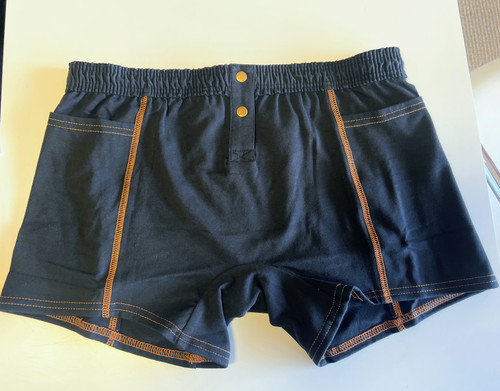 Foxers black long leg boxer briefs NEW with pockets. 