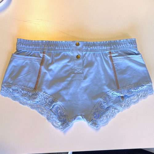LT BLUE FOXERS BOXER BRIEFS WITH POCKETS AND BRONZE ACCENTS