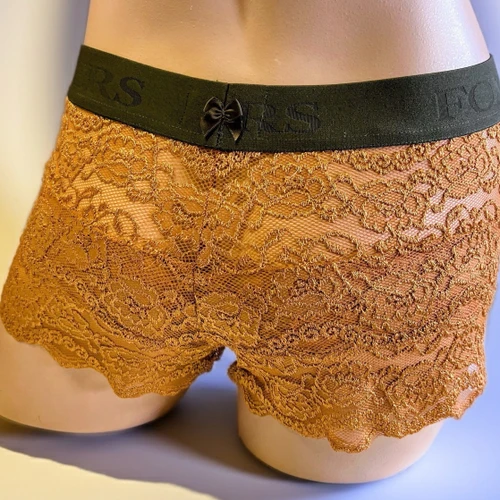 FOXERS AMBER ROSE OLIVE LOGO LACE BOXERS UNDERWEAR SOFT AND BEAUTIFUL