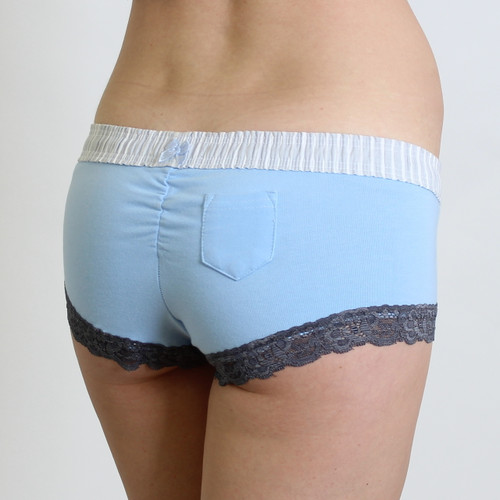 Lipstick Pocket Back | Light Blue Boy Shorts
