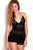 Black / Black Lace Hip Length Camisole