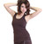 Chocolate Racer Back Tank Top with Shelf Bra