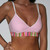 Pink Green Stripe over Pink Bra Top