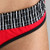 Black Stripe over Red Bstring (White Trim) Thong