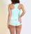 FOXERS Mint Boyshorts and Matching Racer Back Tanktop