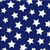 Navy & White Star Bright Straps Fabric Swatch