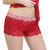 Women's Lace Boxers Red with Flowers