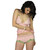 Women’s Pretty Pink Cotton Boyshort Panties with Pink Posies Waistband 