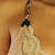 Cheetah Print Strap, black satin bow, Sahara sand lace