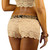 FOXERS Sand Lace Boxer with leopard print waistband FOXERS Sand Lace Boxer with leopard print waistband