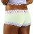 Pale Mint Green Boyshorts with Lavender Print Foxers Waistband 