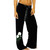Women's Black Velvet/Velour Pants with White Rose Emboidery Women's Black Velvet/Velour Pants with White Rose Emboidery
