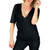 Black Stretch Denim Deep V Tshirt (FXTDV-69) Black Stretch Denim Deep V Tshirt (FXTDV-69)