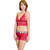 Sarah Q in red lace cami with red lace boxer shorts