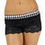 Womens Lace Boxers with Houndstooth waistband 