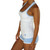 White Racerback Shelf Bra Tank Top with Lt Blue Trim