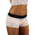 Blush Lace Boxer | Black FOXERS Logo Band