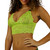 Lime Green Lace Cropped Camisole with Leopard Envy Straps