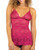 3 Row Lace Cami in Dark Rose Color