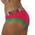 Hot pink underwear with paisley waistband and green lace trim - FOXERS Hot pink underwear with paisley waistband and green lace trim - FOXERS