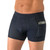 Navy blue denim knit mens boxer briefs with pockets