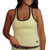 FXTBT-05T01 FOXERS Butter Yellow Racerback with Black Trim & shelf bra front view FXTBT-05T01 FOXERS Butter Yellow Racerback with Black Trim & shelf bra front view