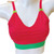 FXCT-103T25L Foxers Merry Berry Melon crop top with Kelly green logo band
