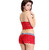 Sarah Q in a FOXERS Red Lace Top and matching Red Lace Boxer Short