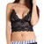 Black lace camisole with striped straps
