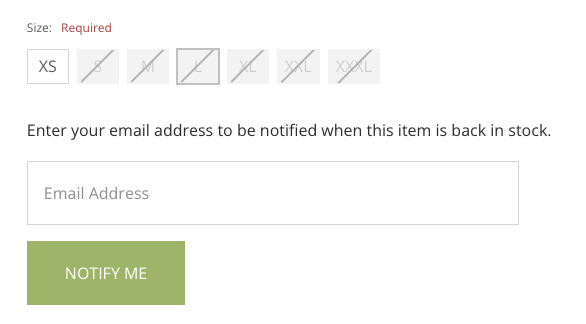 Want to be notified if something comes back in stock?