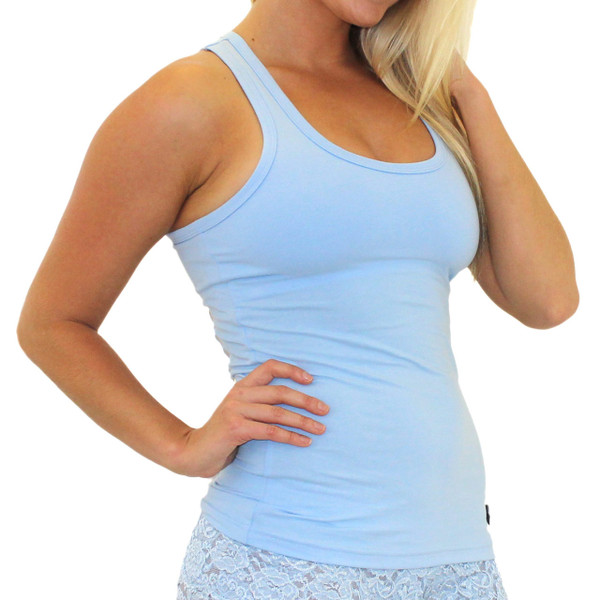 Light Blue Racerback Bra Tank Top