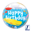 22 inch Bubble Balloon featuring a colourful Birthday Maritime Fun design.