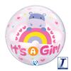 22 inch Bubble Balloon featuring an It's a Girl design with cute animals.