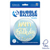 Single Bubble Balloon Birthday Confetti Pastel Blue 22"/55cm - 1pc