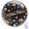 Single Bubble Balloon Congratulations Dots 22"/55cm - 1 pc
