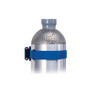 Velcro wall bracket for securing a balloon gas cylinder.