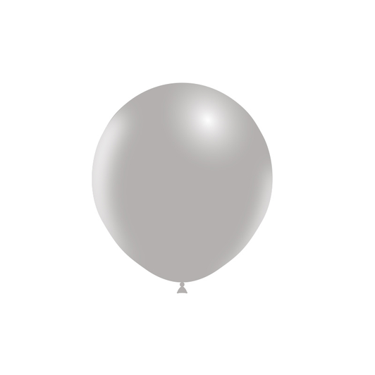 18 inch round latex balloons in Standard Grey.