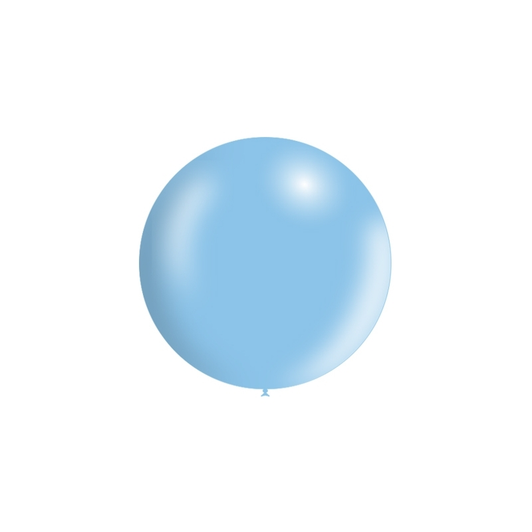 23 inch Metallic round latex balloon in Light Blue.