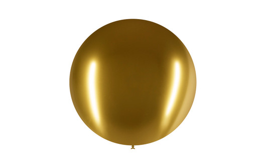Brilliant Gold 23 inch round latex balloon featuring a highly reflective metallic finish.