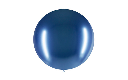 Brilliant Blue 23 inch round latex balloon featuring a highly reflective metallic finish.