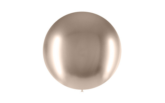 Brilliant Beige 23 inch round latex balloon featuring a highly reflective metallic finish.