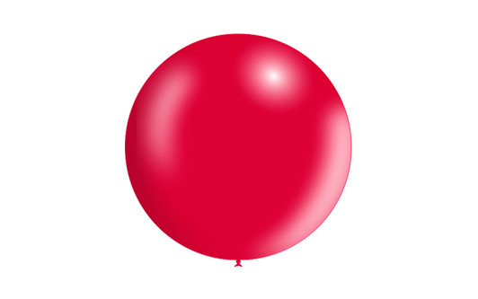 36 inch round latex balloon in Metallic Red.