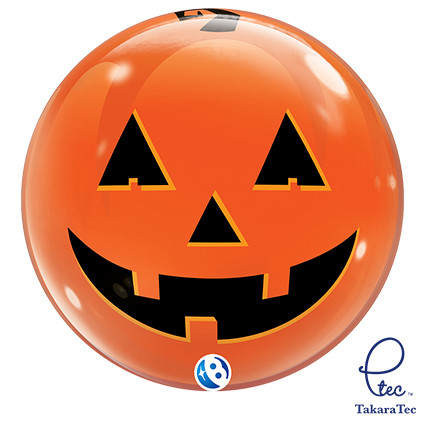 Single Bubble Balloon Halloween Jack-O'-Lantern Face 22"/55cm - 1pc