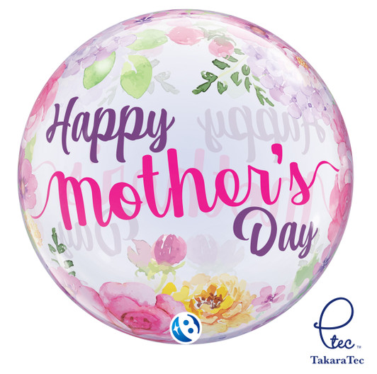 Bubble Balloon Mother's Day Floral Garden 22 inch - 1 pack