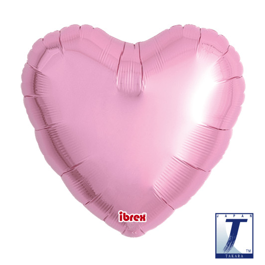 Heart-shaped foil balloon in Metallic Pink.