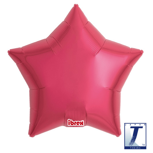 19 inch star foil balloon in Metallic Red.