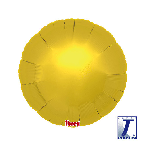 Gold round foil balloons available in 14, 18 and 25 inch sizes.