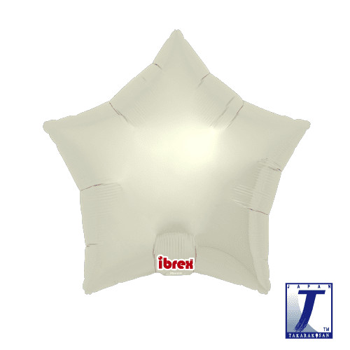 Metallic Ivory star-shaped foil balloons, available in 15, 19 and 25 inch sizes.