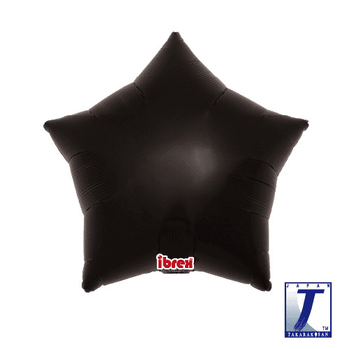 Metallic Black star-shaped foil balloons, available in 15, 19 and 25 inch sizes.
